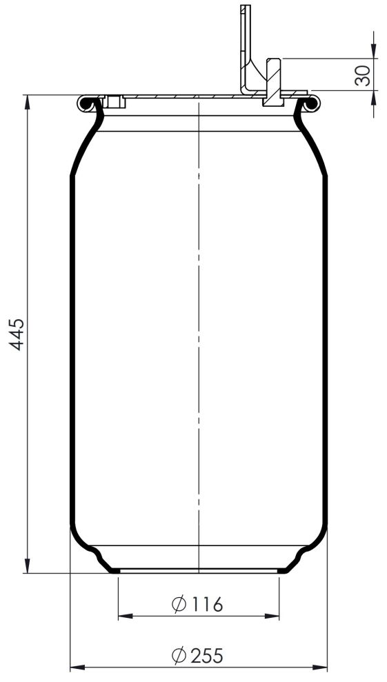 GA9865-S Amerikan Tip Üst Metalli Alt Pistonsuz